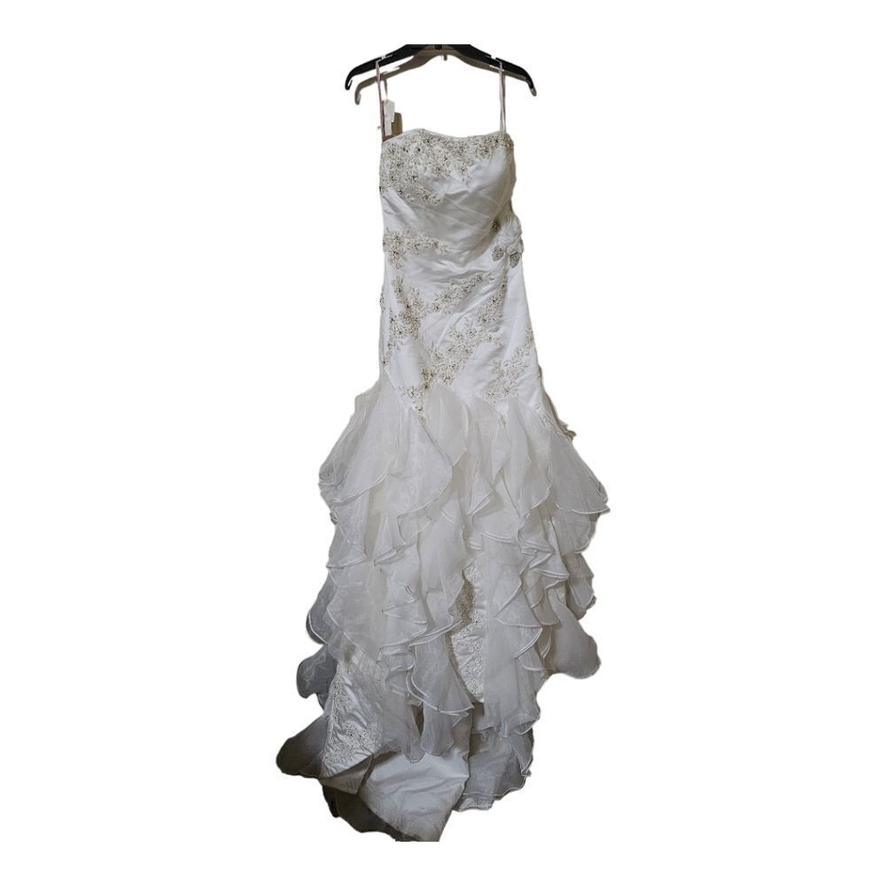 EDEN BRIDALS Strapless Crepe‎ Wedding Dress Ballgown - Size 8